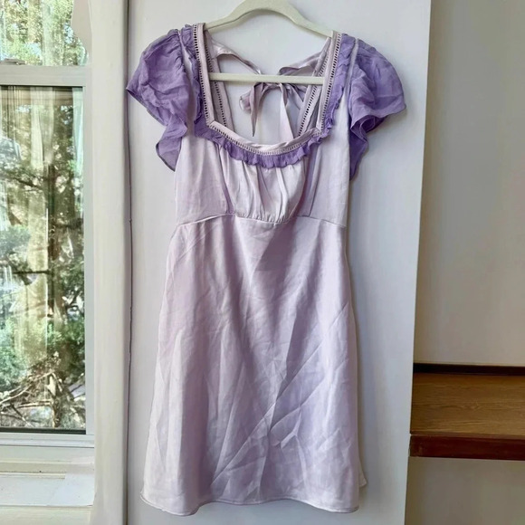 NWT Free People x Revolve Violet Visions Slip Mini Dress Lace Purple Size 0 - Picture 4 of 17